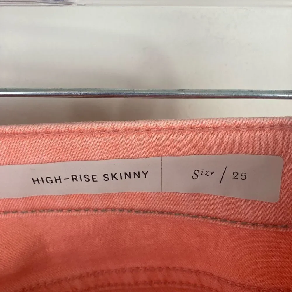 ANTHROPOLOGIE Pilcro High-Rise Skinny Jeans | ankle length pants | apricot | siz - Picture 8 of 10